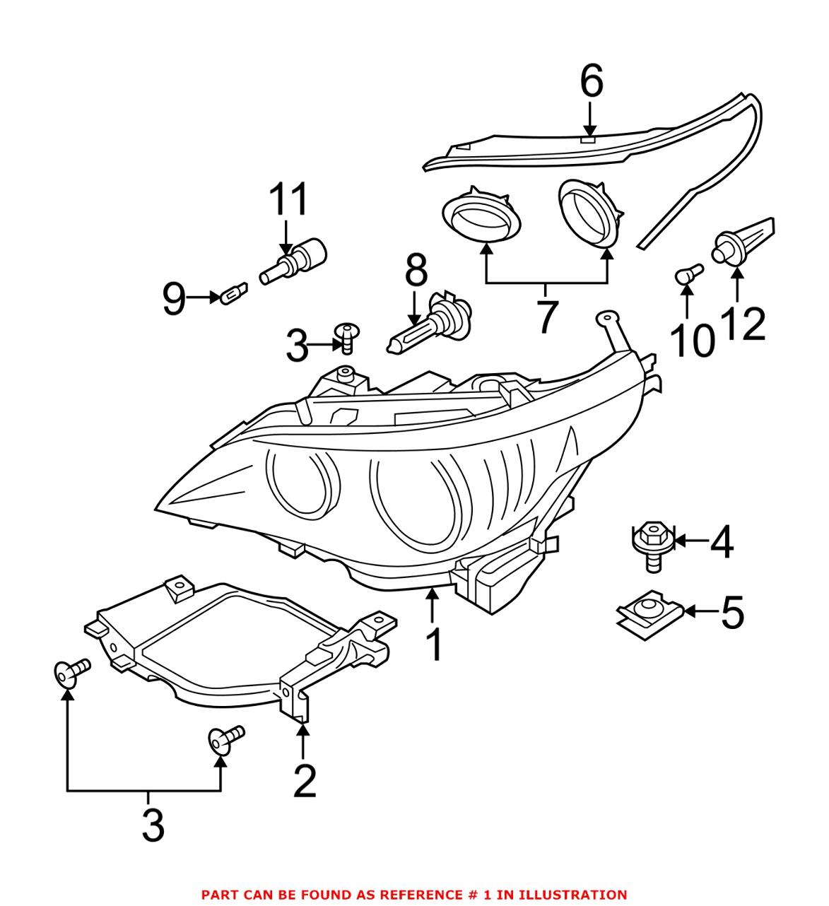 BMW Headlight Assembly - Passenger Side (Halogen) 63127166116